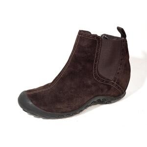 Merrell plaza boots espresso brown suede women's shoes sz 7 bootie ankle boots